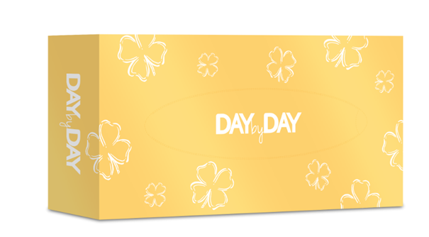 Day by Day chusteczki, 3-warstwowe, żółte, 90 szt.