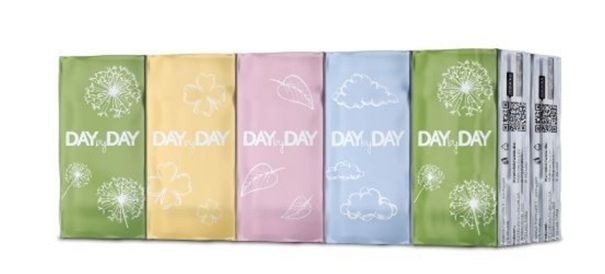 Day By Day, chusteczki,4-warstwowe, 10 x 9 szt.