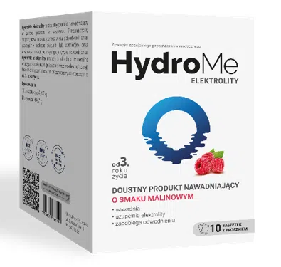 HydroMe elektrolity, malina, 10 sasz.