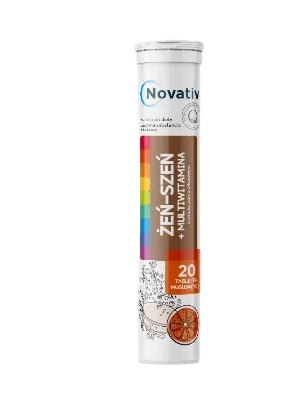 Novativ Żeń-szeń + Multiwitamina, 20 tabletek musujących