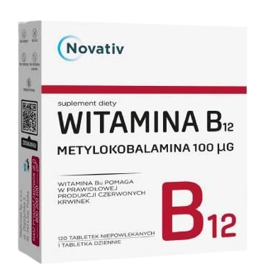 Novativ Witamina B12 Metylokobalamina,  100 tabletek