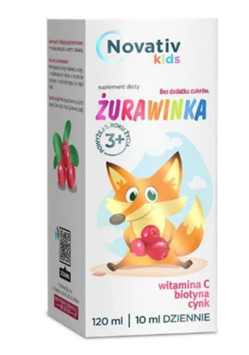 Novativ Kids Żurawinka płyn, 120 ml