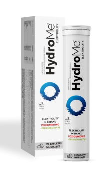 HydroMe Elektrolity o smaku poziomkowo-gruszkowym, 24 tabletki musujące