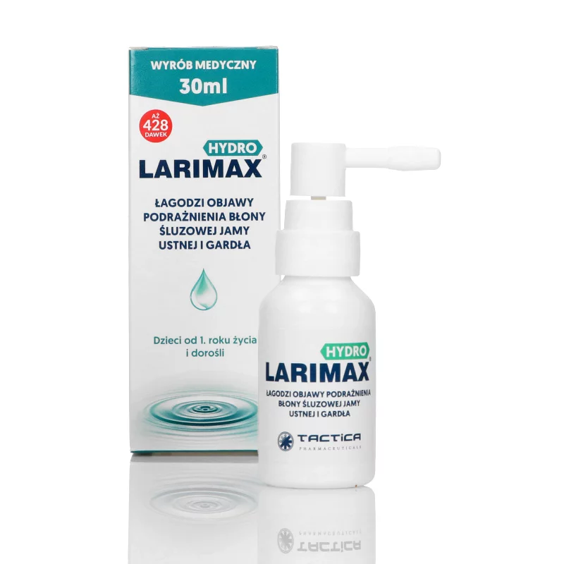 Larimax hydro, spray na podrażnienia śluzówki jamy ustnej i gardła, butelka 30 ml