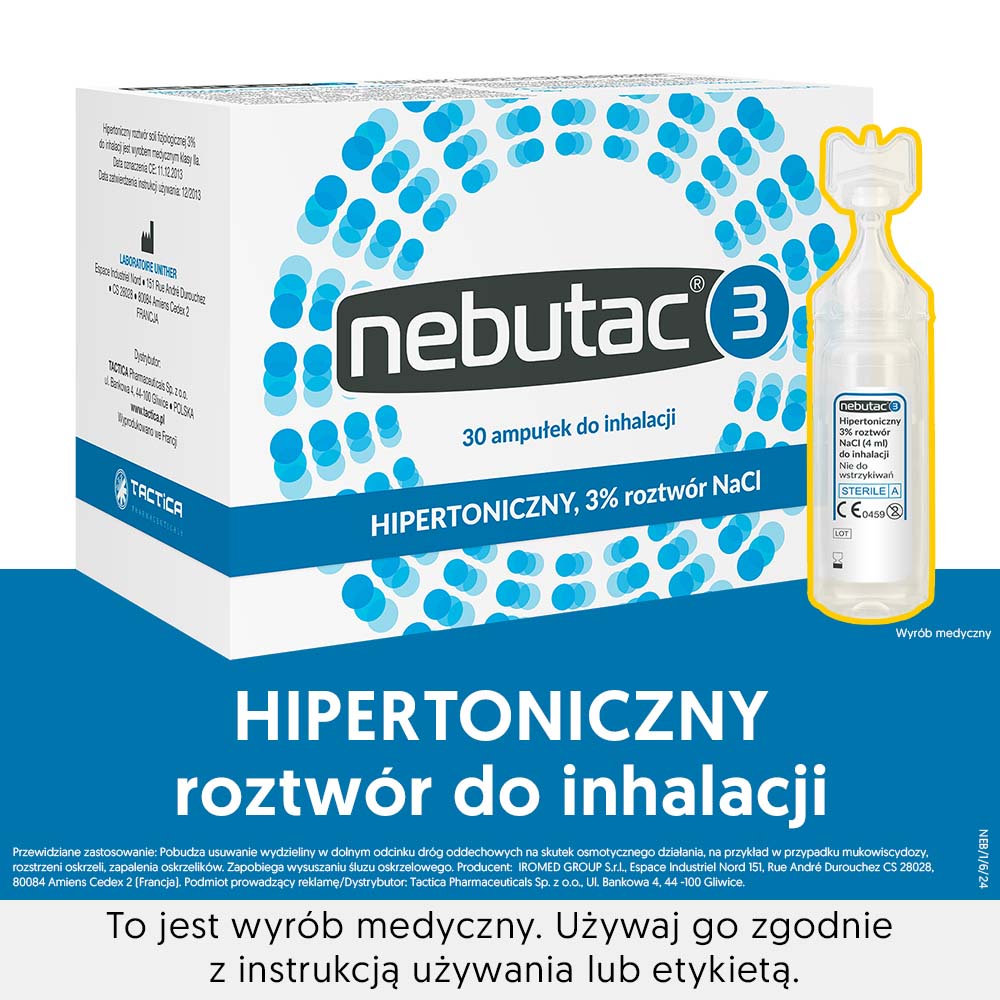 Nebutac 3, hipertoniczny, 3%, 30 ampułek po 4 ml