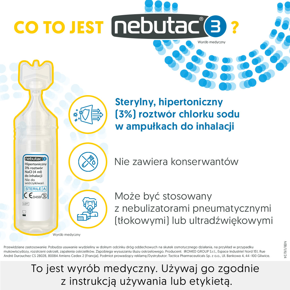 Nebutac 3, hipertoniczny, 3%, 30 ampułek po 4 ml