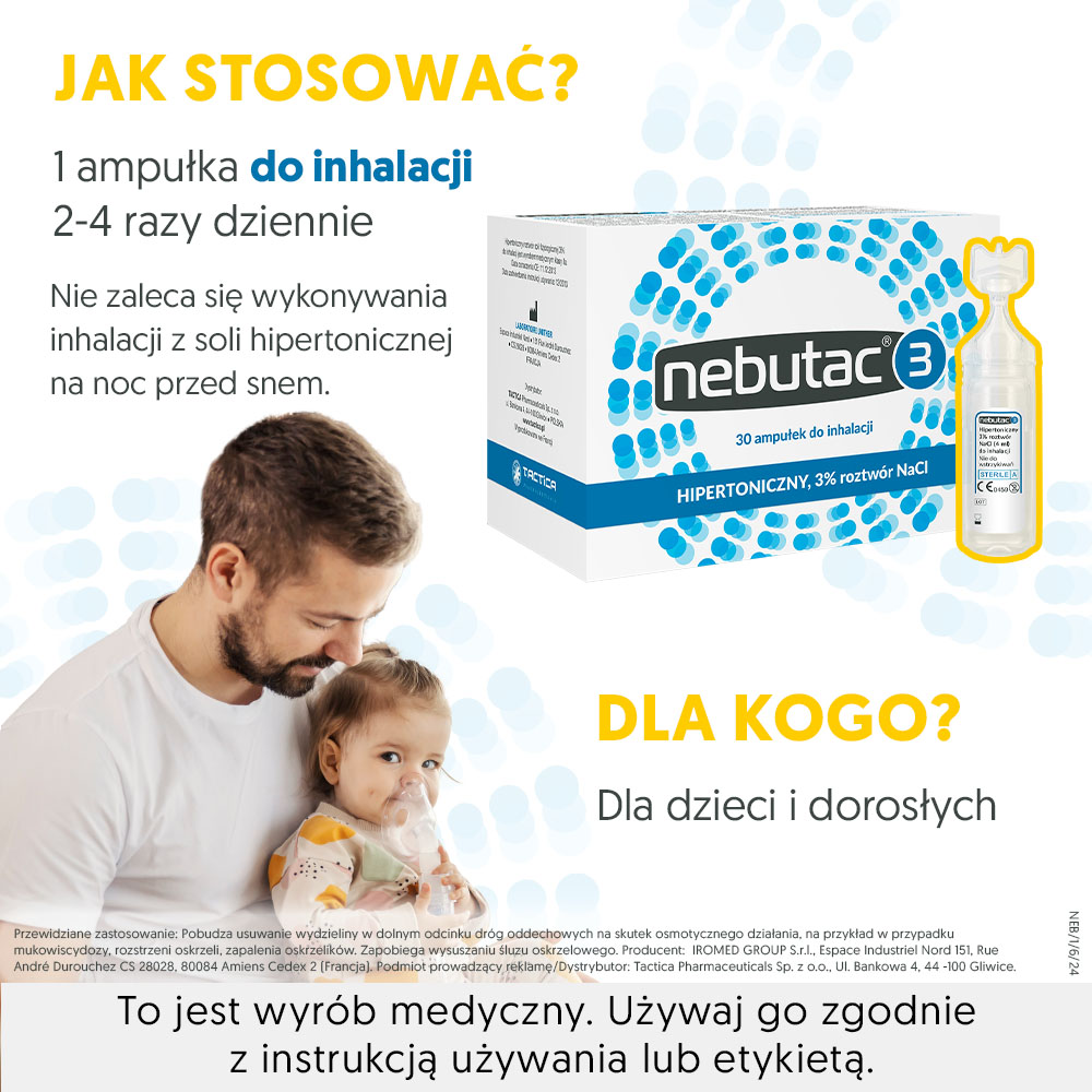 Nebutac 3, hipertoniczny, 3%, 30 ampułek po 4 ml