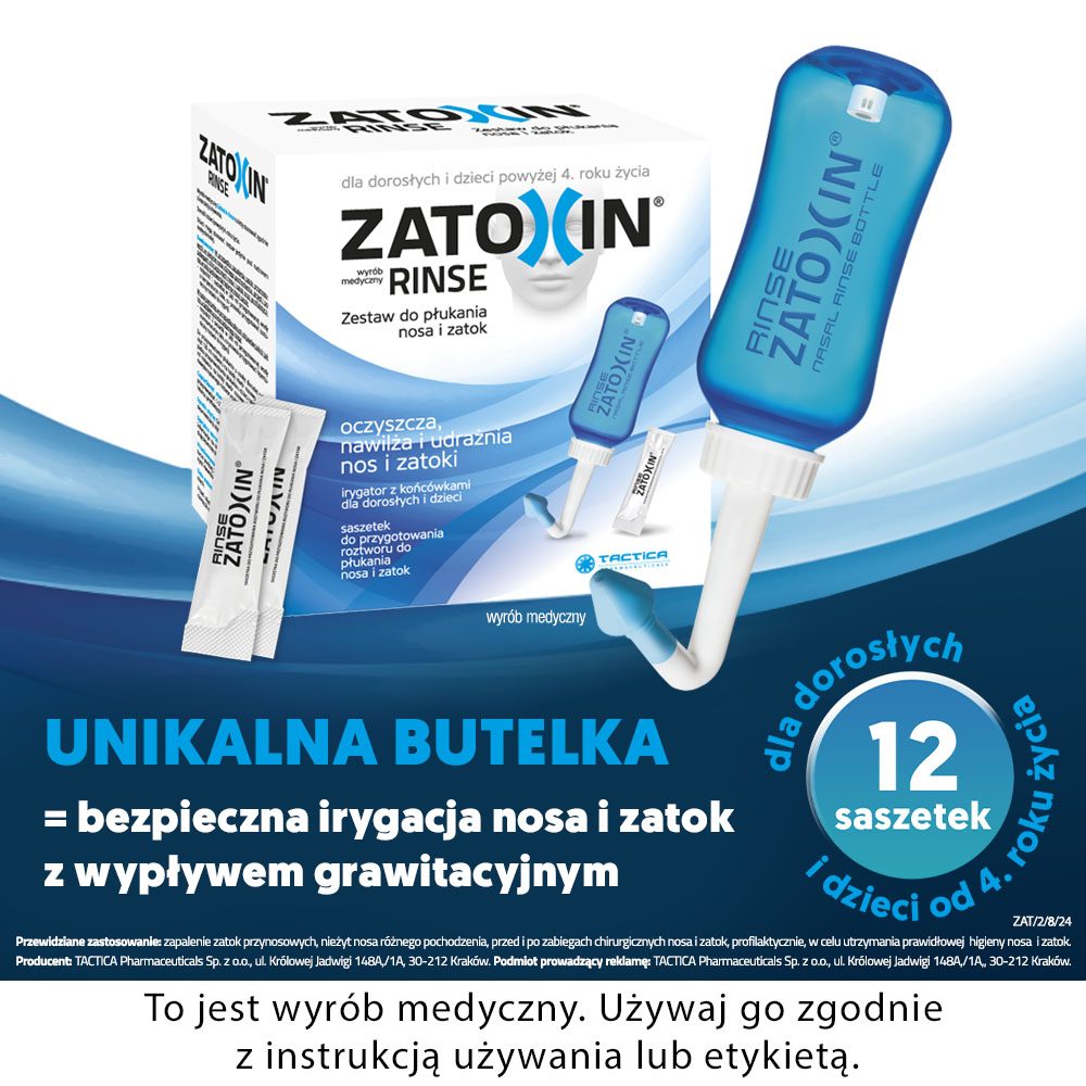 Zatoxin Rinse , zestaw do płukania nosa i zatok, 1 szt.