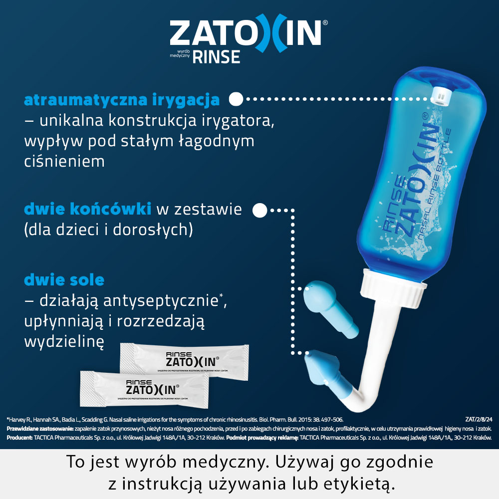 Zatoxin Rinse , zestaw do płukania nosa i zatok, 1 szt.