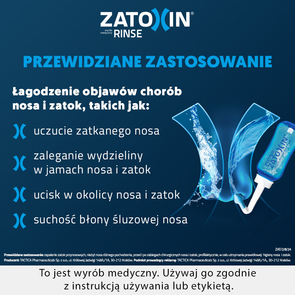Zatoxin Rinse , zestaw do płukania nosa i zatok, 1 szt.