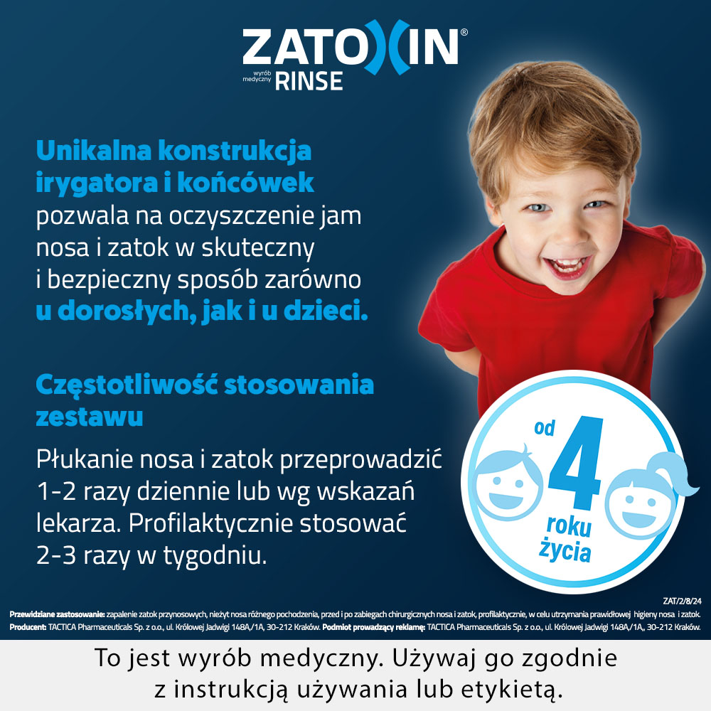 Zatoxin Rinse , zestaw do płukania nosa i zatok, 1 szt.