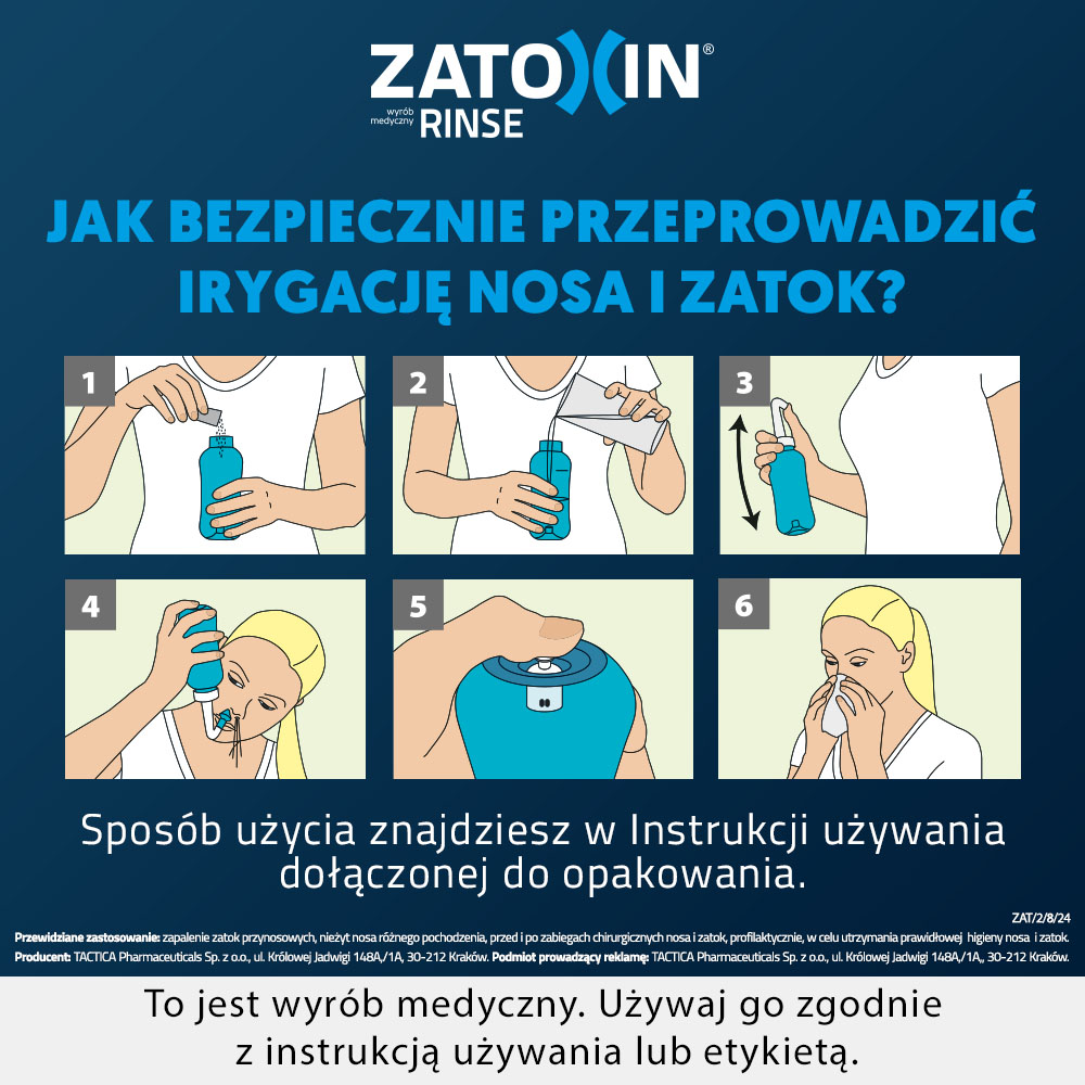 Zatoxin Rinse , zestaw do płukania nosa i zatok, 1 szt.