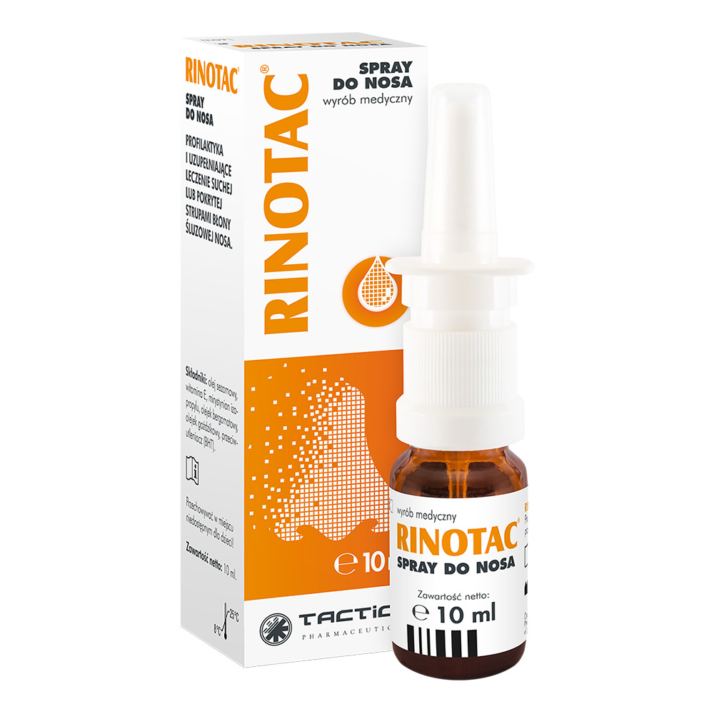 RINOTAC, spray do nosa, nawilżenie i regeneracja błony śluzowej nosa, 10 ml