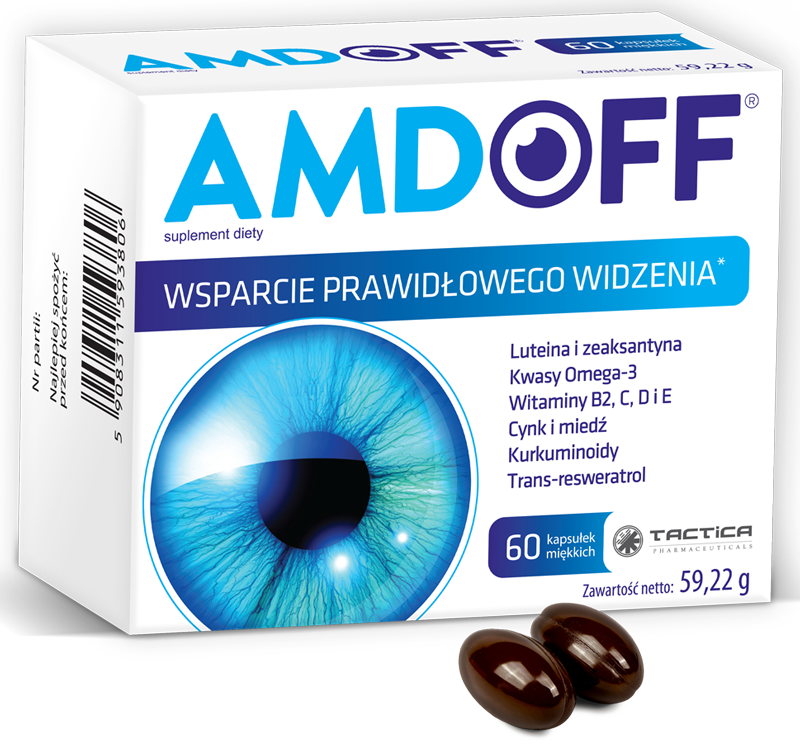 Amdoff, kapsułki miękkie ze składnikami wspierającymi wzrok, 60 szt.