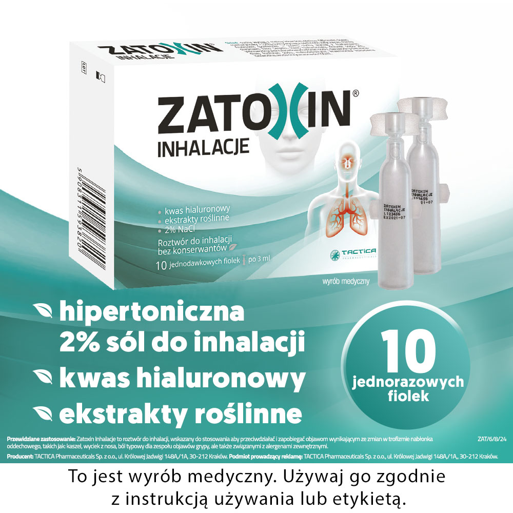 Zatoxin Inhalacje, roztwór do inhalacji, 10 ampułek x 3 ml
