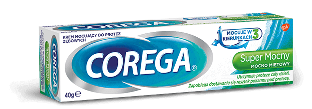 Corega Super Mocny delikatnie miętowy, krem do mocowania protez zębowych, 40g