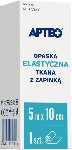 Opaska elastyczna tkana z zapinką APTEO podtrzymującą opatrunki, uciskowa lub usztywniająca, 5 m x 10 cm, 1 szt.