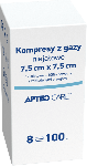 Kompresy niejałowe z gazy APTEO kompresy do bezpośredniego opatrywania zranionej skóry, 7,5 x 7,5 cm, 100 szt.