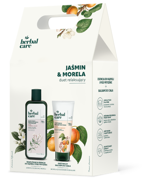 Herbal Care jaśmin & morela nawilżająca esencja, 400 ml + balsam do ciała, 200 ml