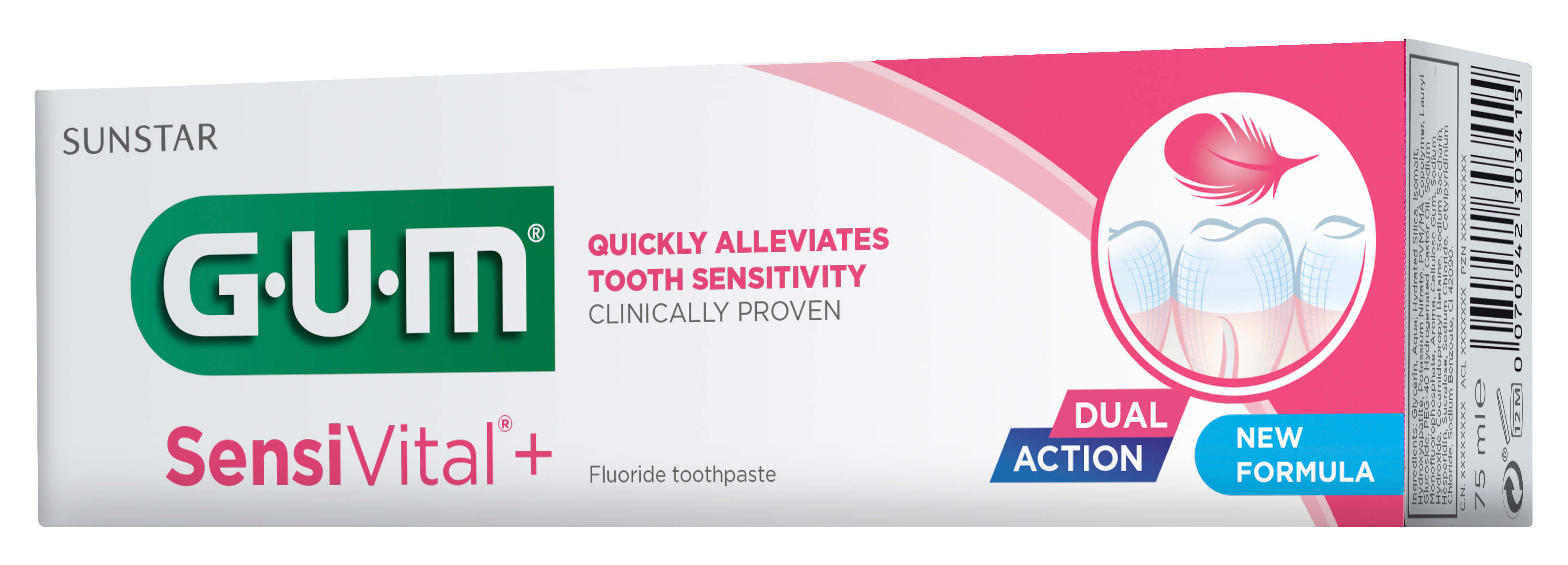 SUNSTAR GUM SensiVital+, pasta do zębów wrażliwych, 75 ml