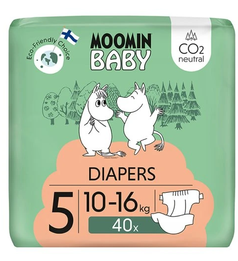 Moomin Baby 5, pieluszki ekologiczne, 10-16 kg, 40 szt.
