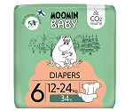 Moomin Baby 6 pieluszki ekologiczne, 12-24 kg, 34 szt.