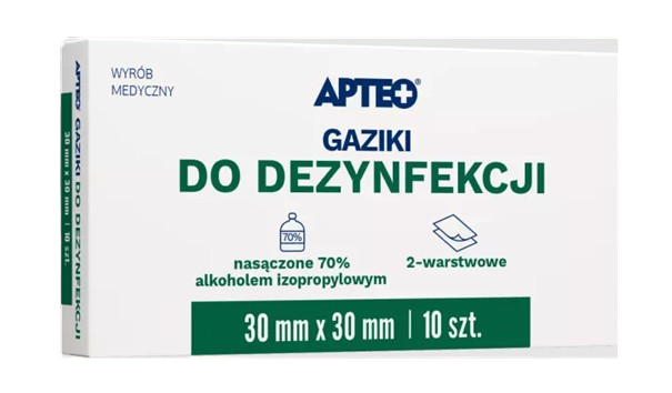 Apteo gaziki do dezynfekcji 30 x 30 mm, 10 szt.