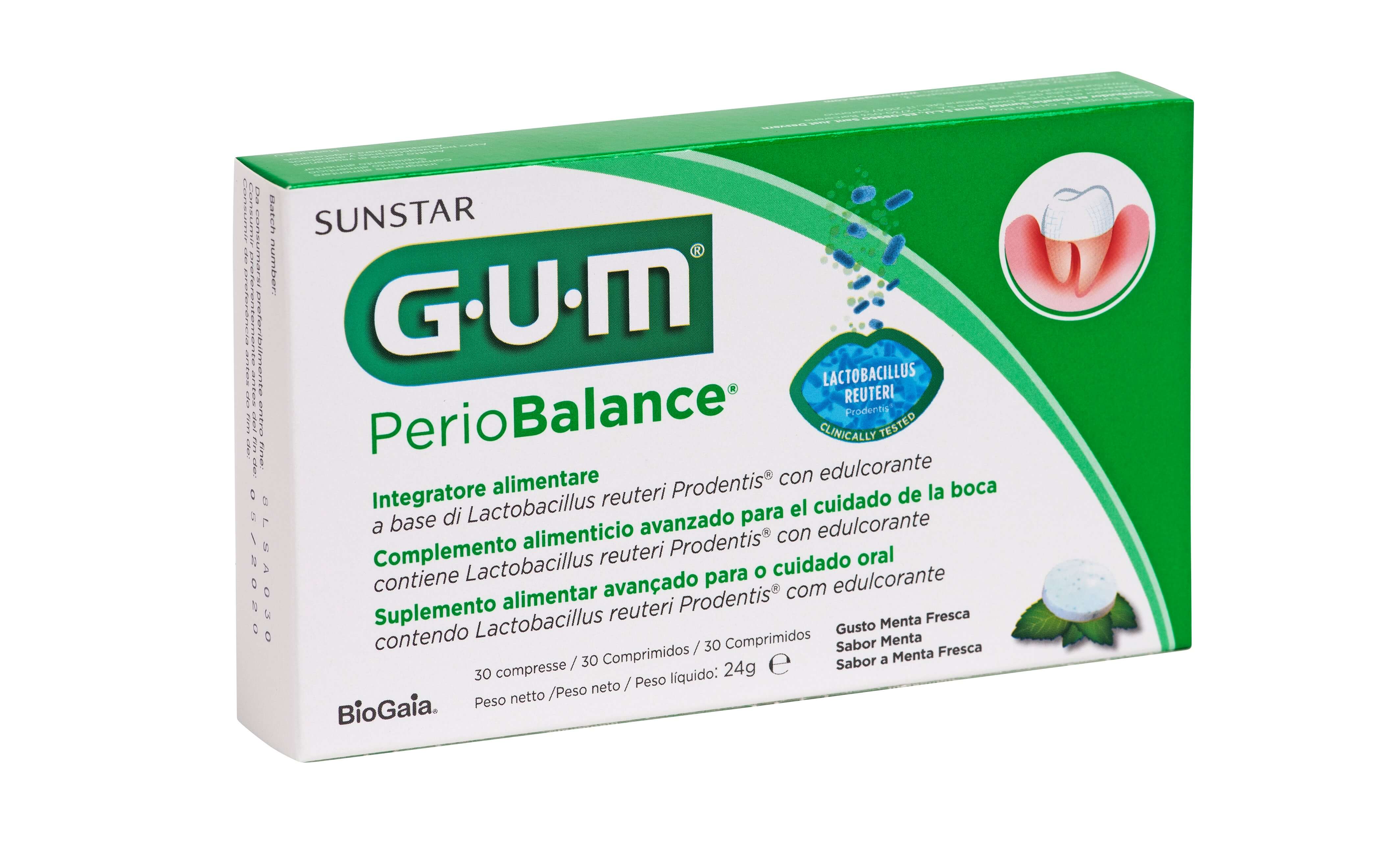 SUNSTAR GUM PerioBalance , tabletki na dobra kondycję jamy ustnej, 30 szt.