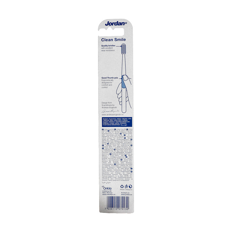 Jordan Clean Smile, szczoteczka do zębów medium, 1 szt.