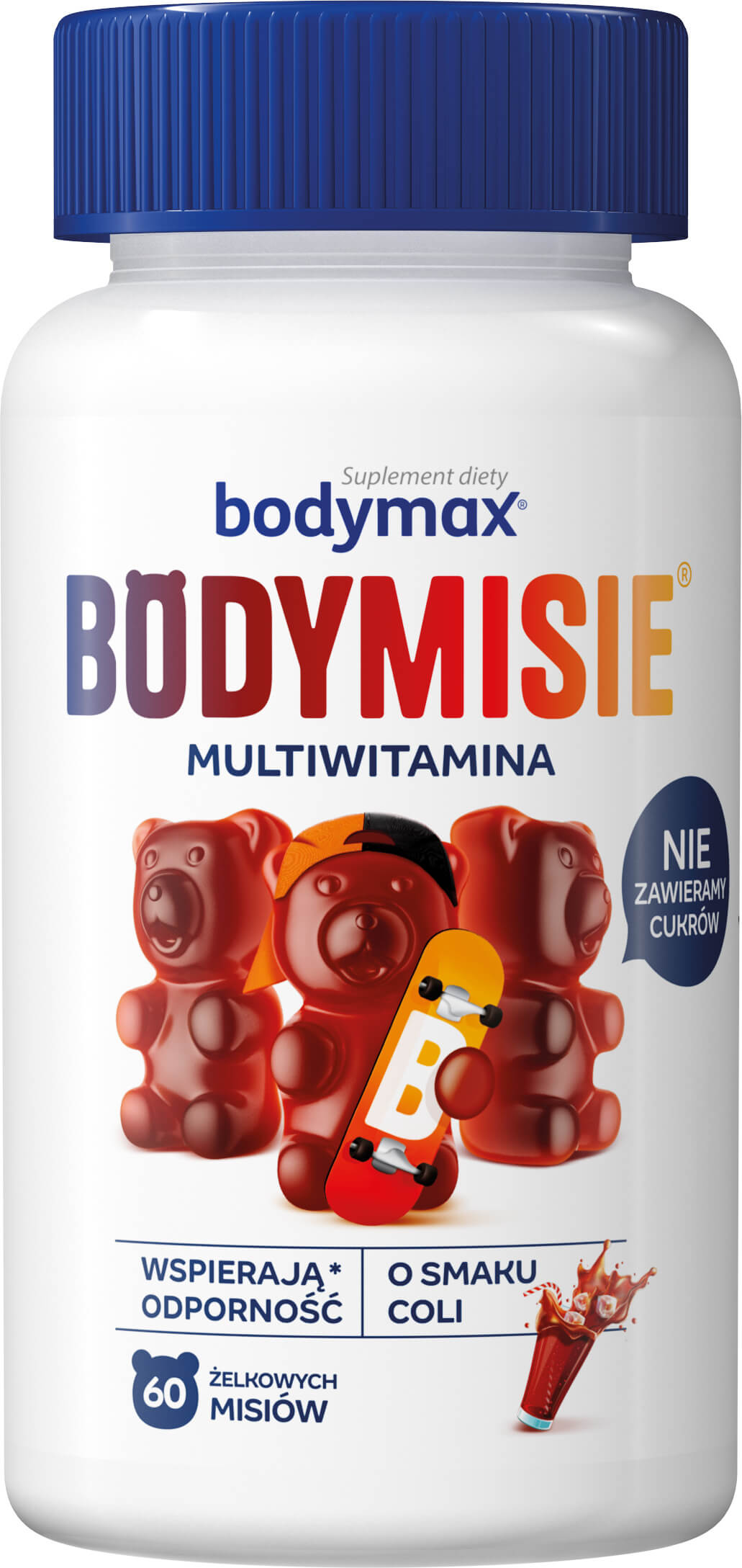 Bodymax Bodymisie, żelki o smaku coli ze składnikami wspierającymi odporność dla dzieci, 60 szt.