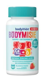 Bodymax Bodymisie Wapń + Witamina D3 50 żelek, truskawkowe