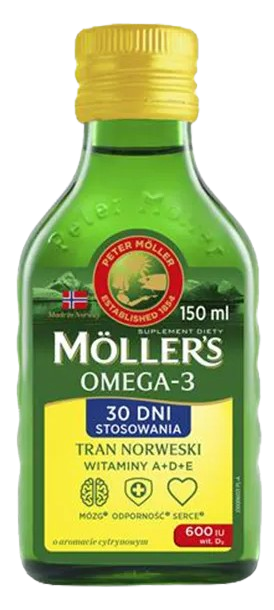 Mollers Omega-3 Tran Norweski aromat cytrynowy, 150 ml