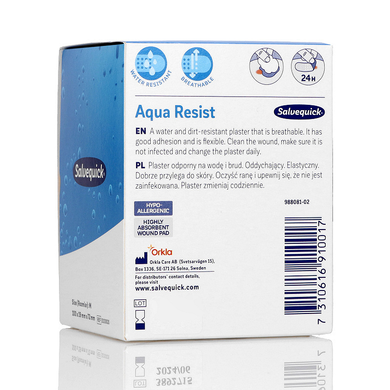 Salvequick plaster wodoodporny, średni 19 x 72 mm, 1 szt.