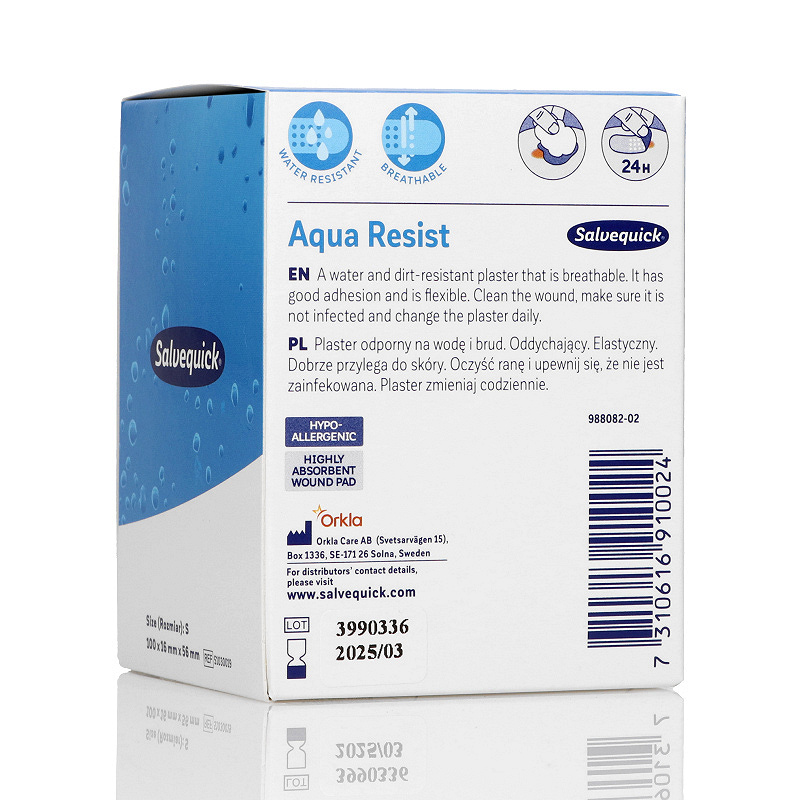 Salvequick plaster wodoodporny, mały, 55 x 16 mm, 100 szt.