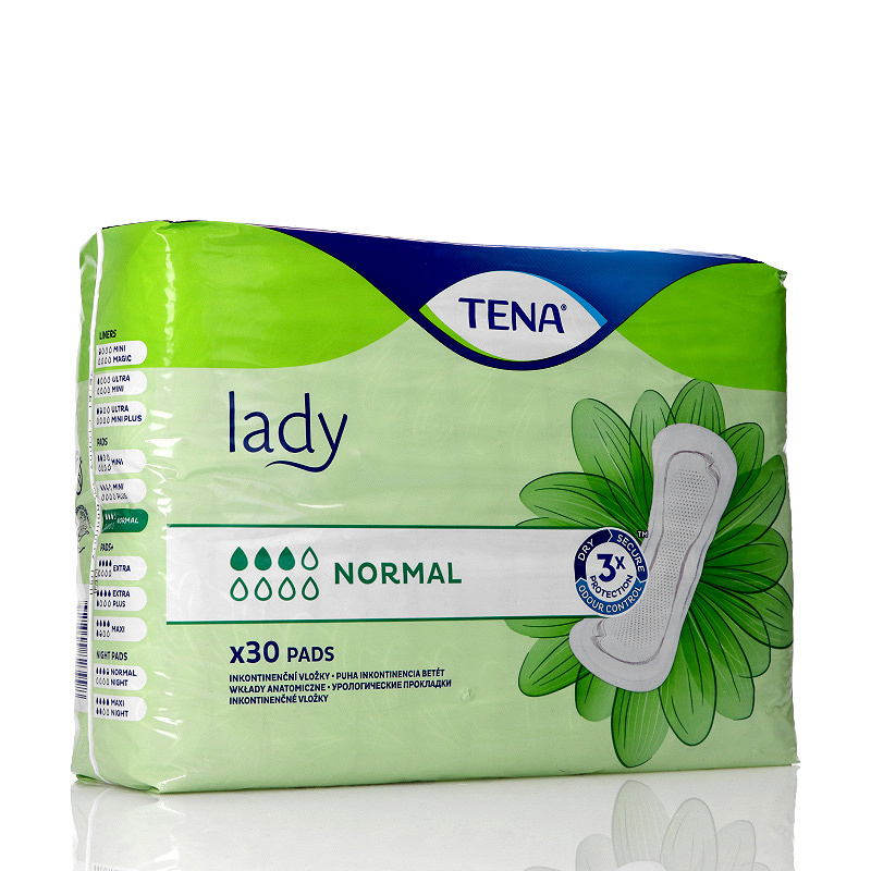 Tena Lady Normal , wkładki anatomiczne na nietrzymanie moczu, 30 szt.