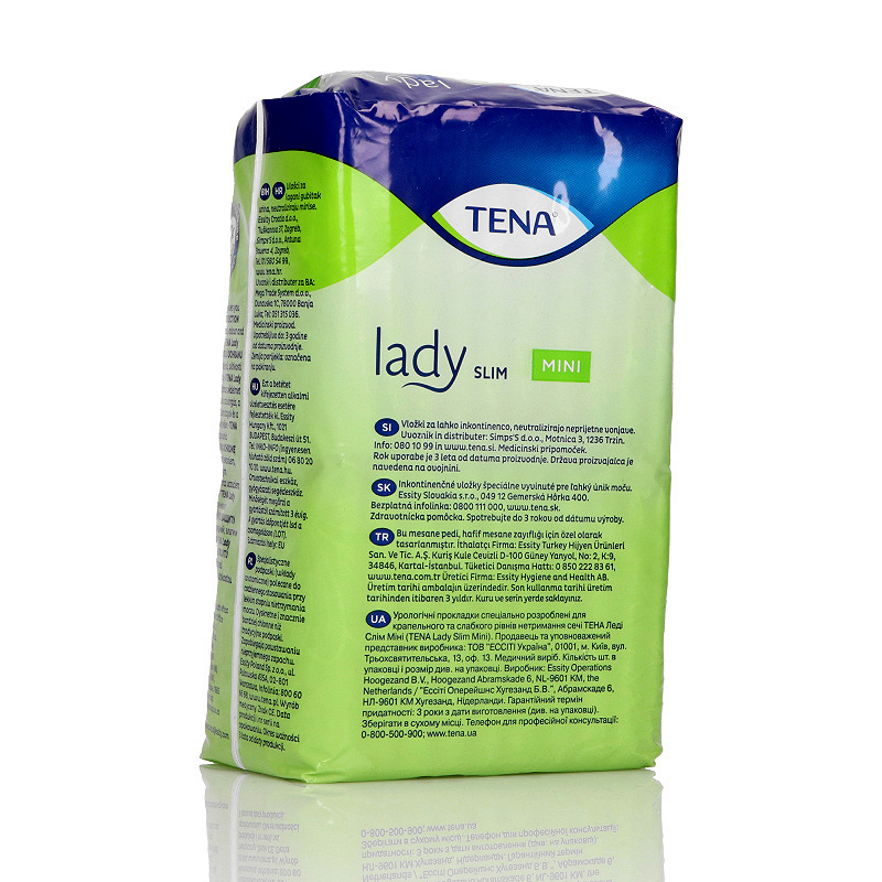 Tena Lady Slim Mini , wkładki anatomiczne na nietrzymanie moczu, 20 szt.