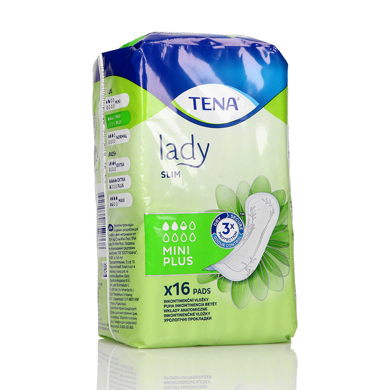 Tena Lady Slim Mini Plus , wkładki anatomiczne na nietrzymanie moczu, 16 szt.