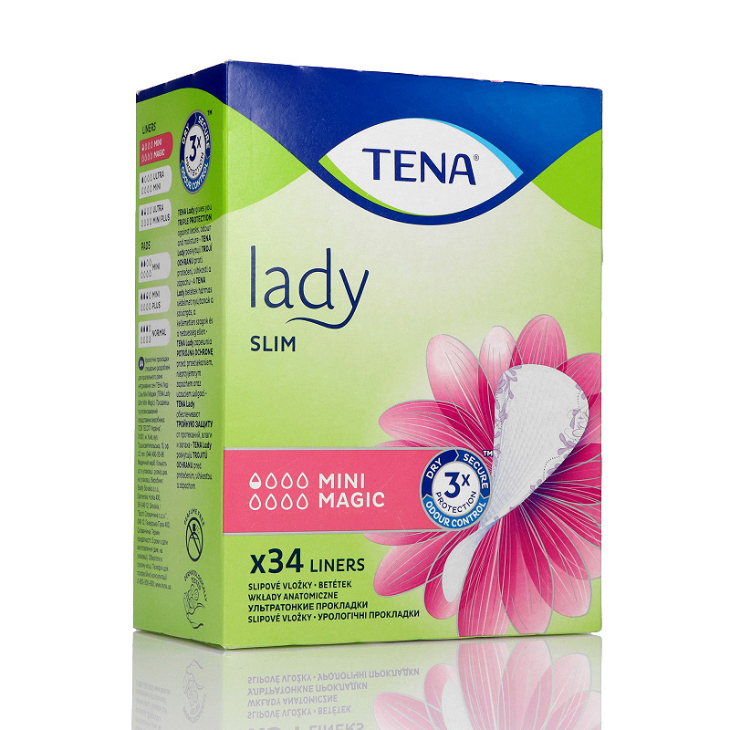 Tena Lady Slim Mini Magic , wkładki anatomiczne na nietrzymanie moczu, 34 szt.