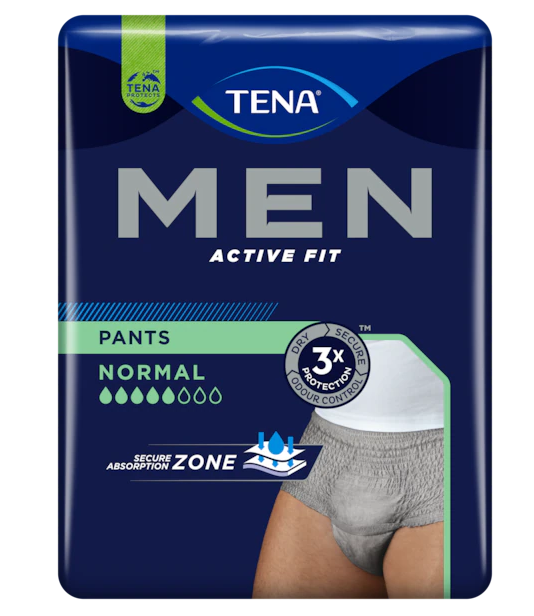 TENA Men Pants, majtki chłonne Normal Grey S/M, 9 szt.