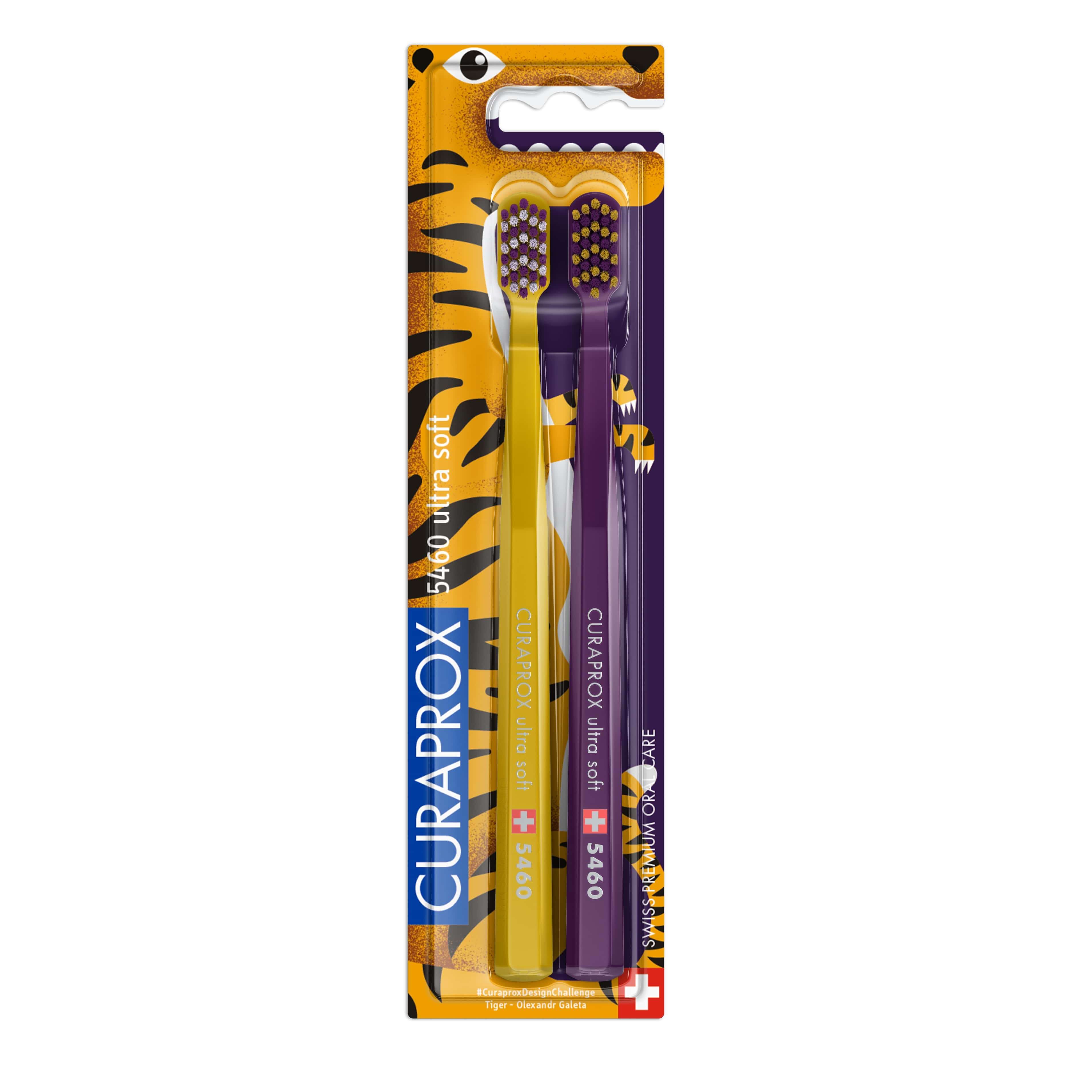 Curaprox CS 5460 Tiger Edition, dwupak: szczoteczki do zębów z miękkim włosiem, 2 szt.