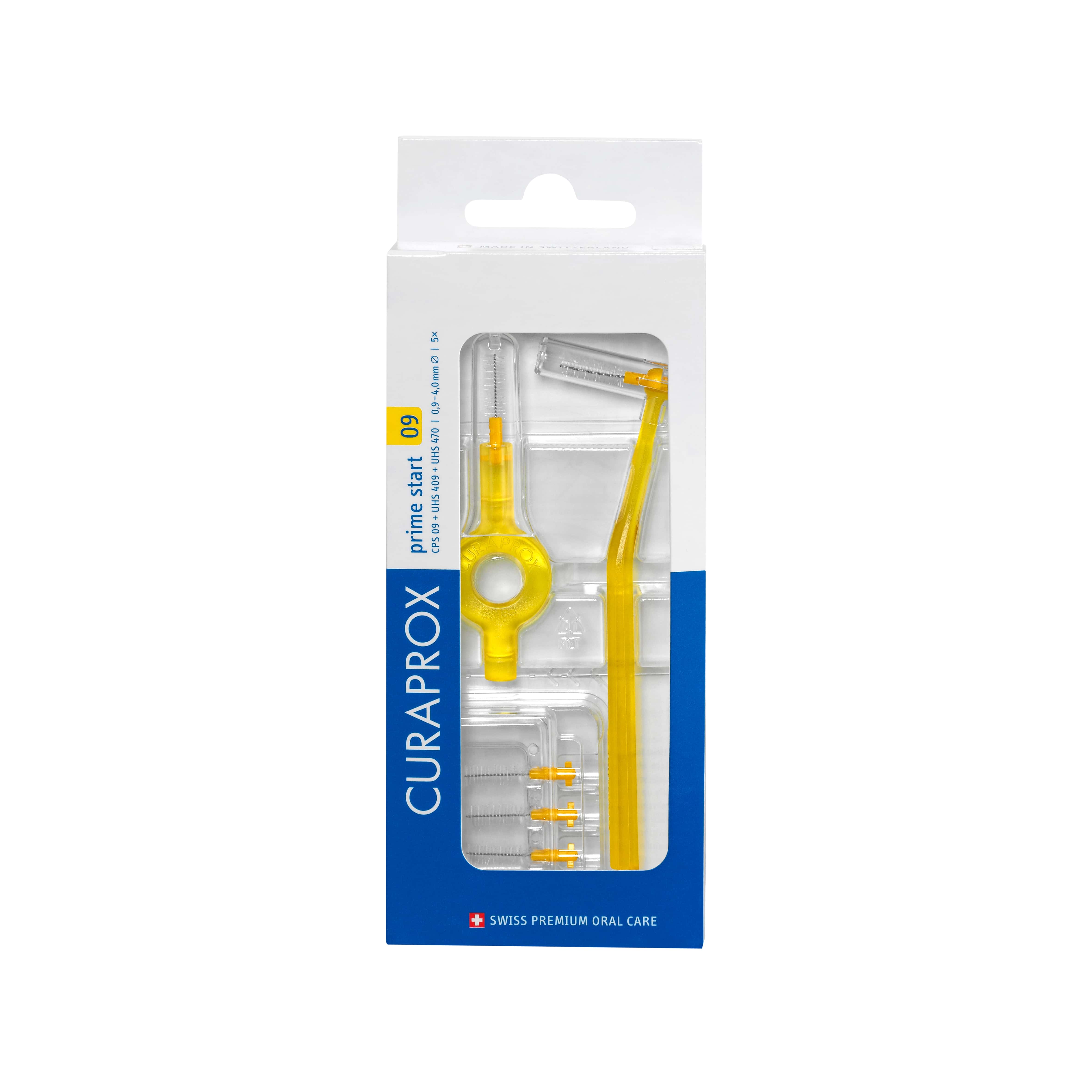 Curaprox CPS 09 Prime Start, szczoteczki międzyzębowe – 5 szt. + uchwyt UHS 470 – 1 szt + uchwyt UHS 409 – 1 szt.