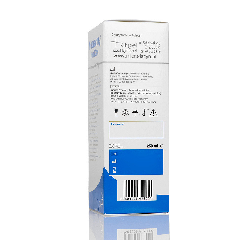 Microdacyn 60 Wound Care, roztwór na gojenie ran owrzodzeń i odleżyn , 250 ml