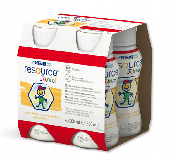 Resource Junior, waniliowy, 4 x 200 ml