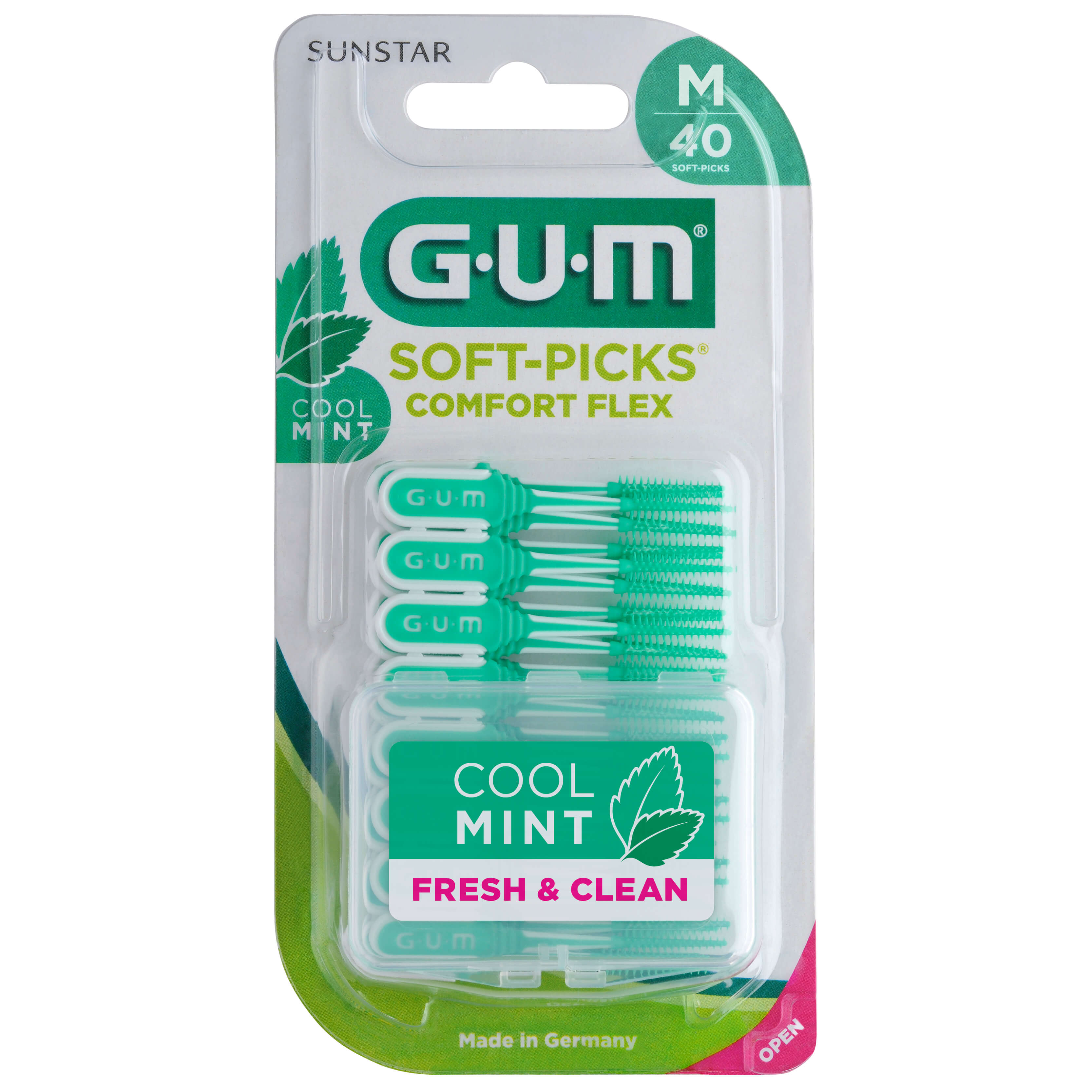 SUNSTAR GUM SOFT-PICKS Comfort flex Mint, szczoteczki międzyzębowe o smaku miętowym, 40 szt.