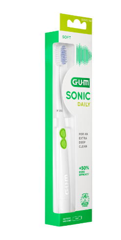 Gum Sonic Daily, szczoteczka soniczna, biała, 1 szt.