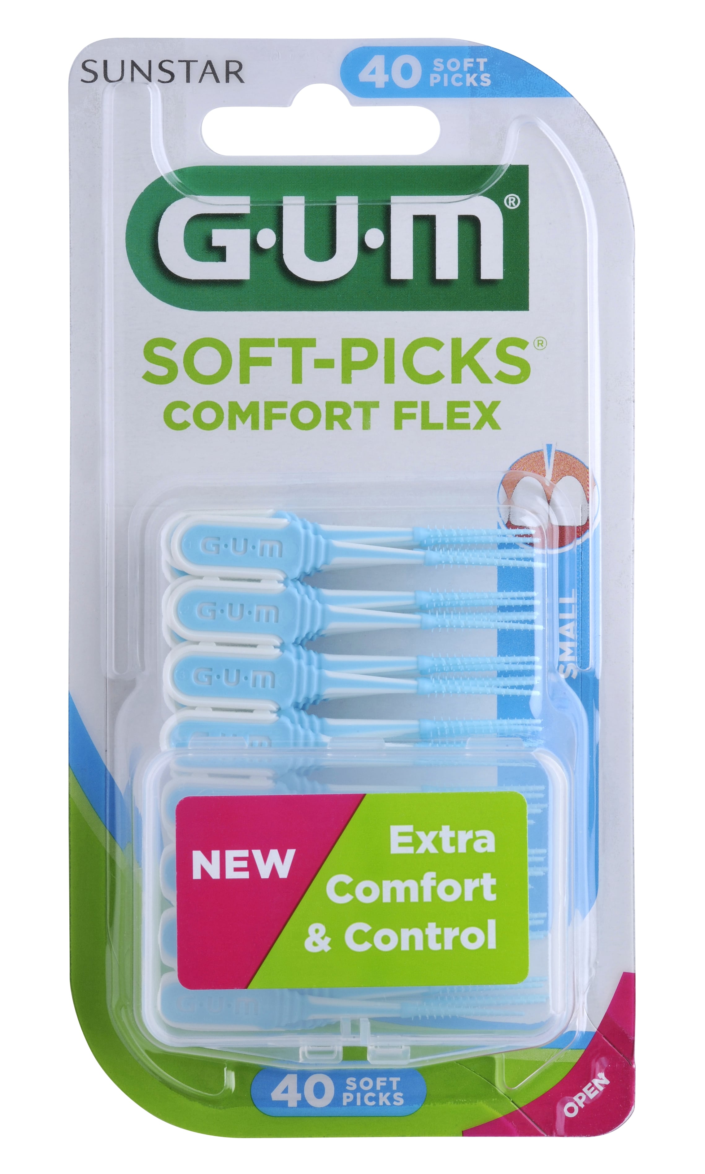SUNSTAR GUM SOFT-PICKS Comfort Flex , szczoteczka międzyzębowa mała, 40 szt.