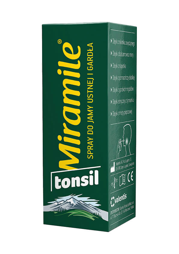 Miramile Tonsil, spray na stany zapalne jamy ustnej i gardła, 30 ml
