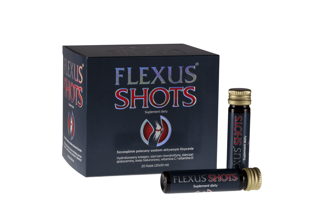 Flexus Shots, płyn z zestawem witamin dla osób aktywnych fizycznie, 20 fiolek po 10 ml
