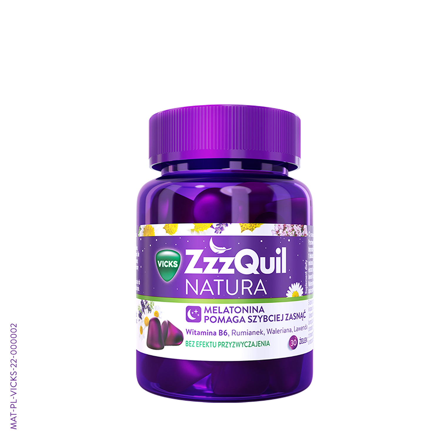 ZzzQuil NATURA żelki ze składnikami ułatwiającymi zasypianie, owoce leśne, 30 szt.