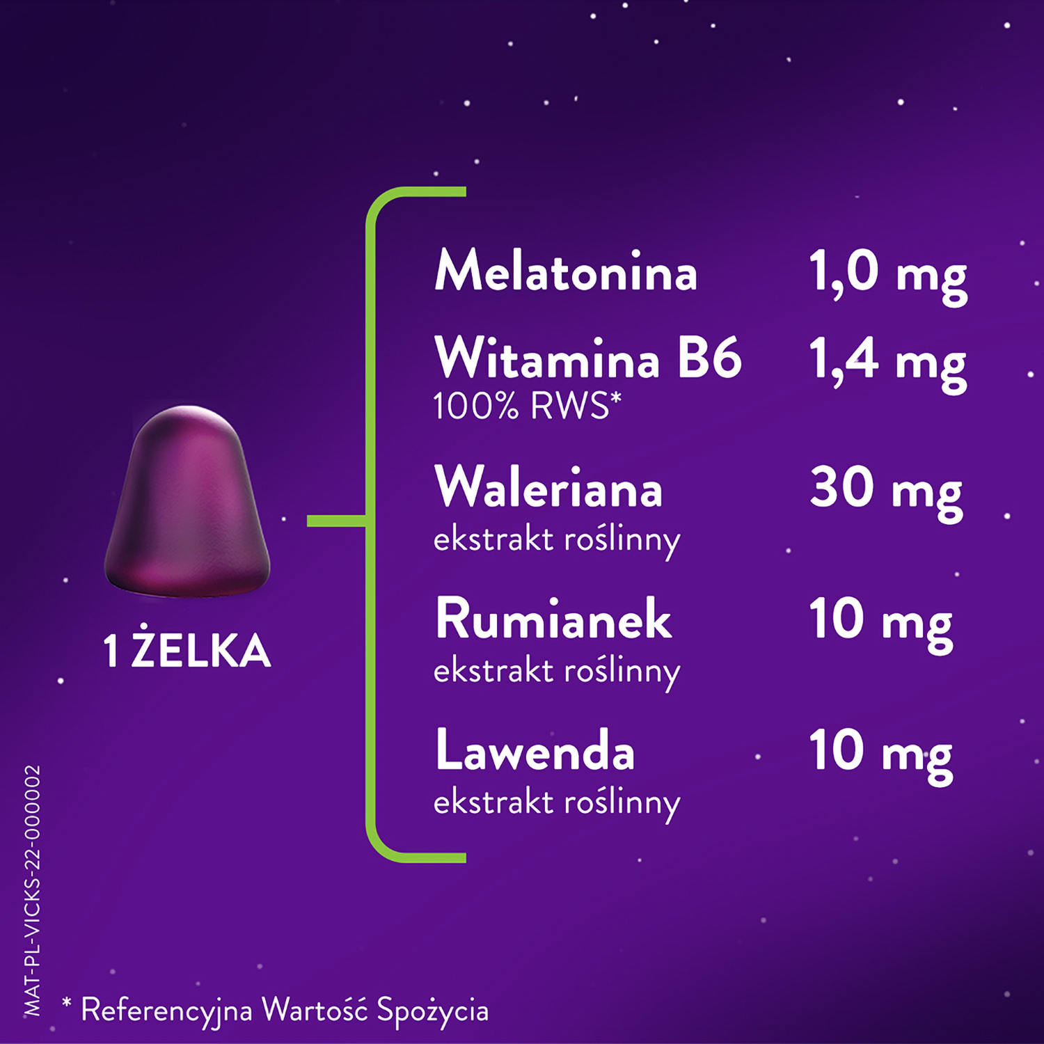 ZzzQuil NATURA, żelki ze składnikami ułatwiającymi zasypianie, 60 szt.
